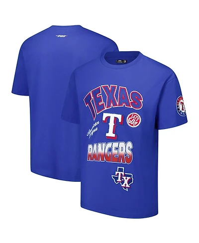 Pro Standard Men's Royal Texas Rangers Turn It Up Dropped Shoulder T-Shirt