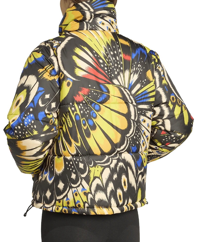 adidas Women's Farm Butterfly-Print Puffer Coat
