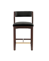 Manhattan Comfort Patricia 36.2" Velvet Upholstered Counter Stool