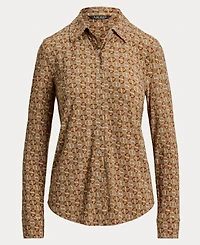 Lauren Ralph Women's Slim-Fit Geo-Print Jersey Shirt