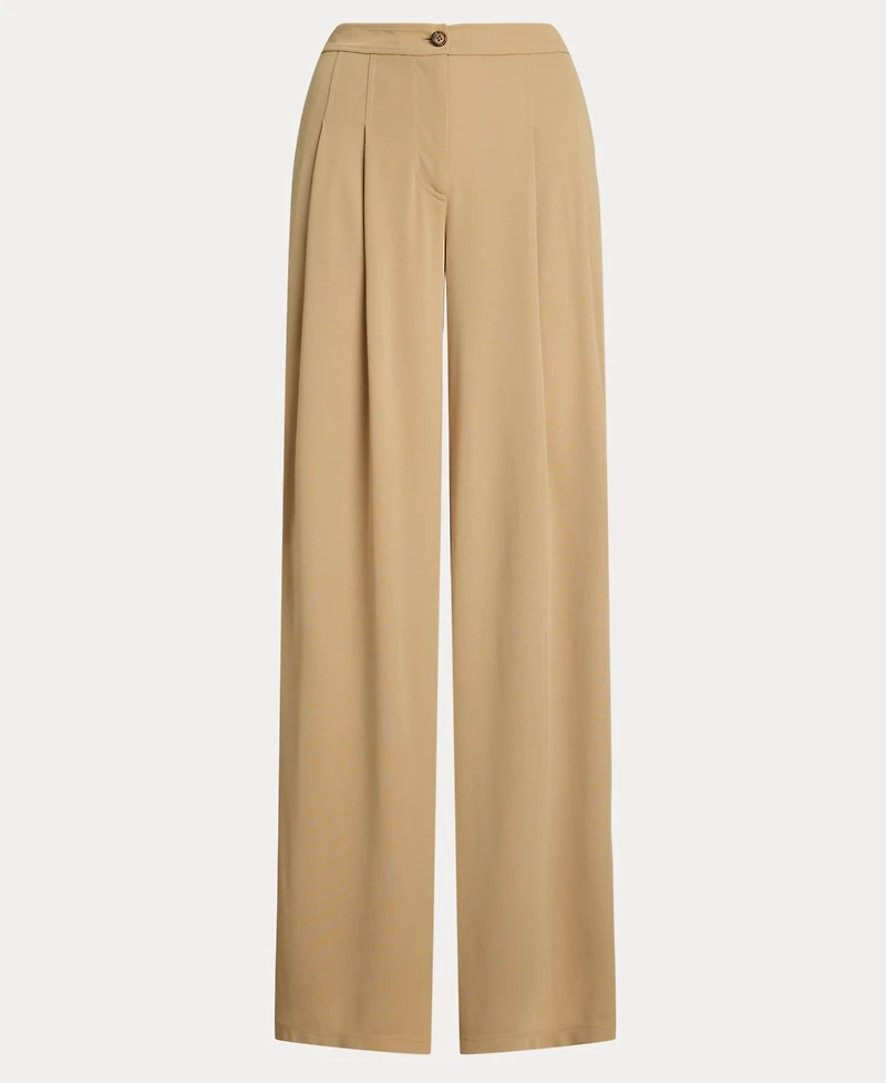 Lauren Ralph Lauren Women's Pleated Stretch Jersey Wide-Leg Pants