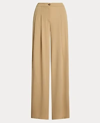 Lauren Ralph Lauren Women's Pleated Stretch Jersey Wide-Leg Pants