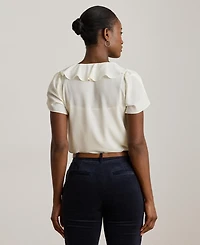 Lauren Ralph Women's Ruffle-Trim Georgette Blouse