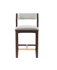 Manhattan Comfort Patricia 36.2" Velvet Upholstered Counter Stool