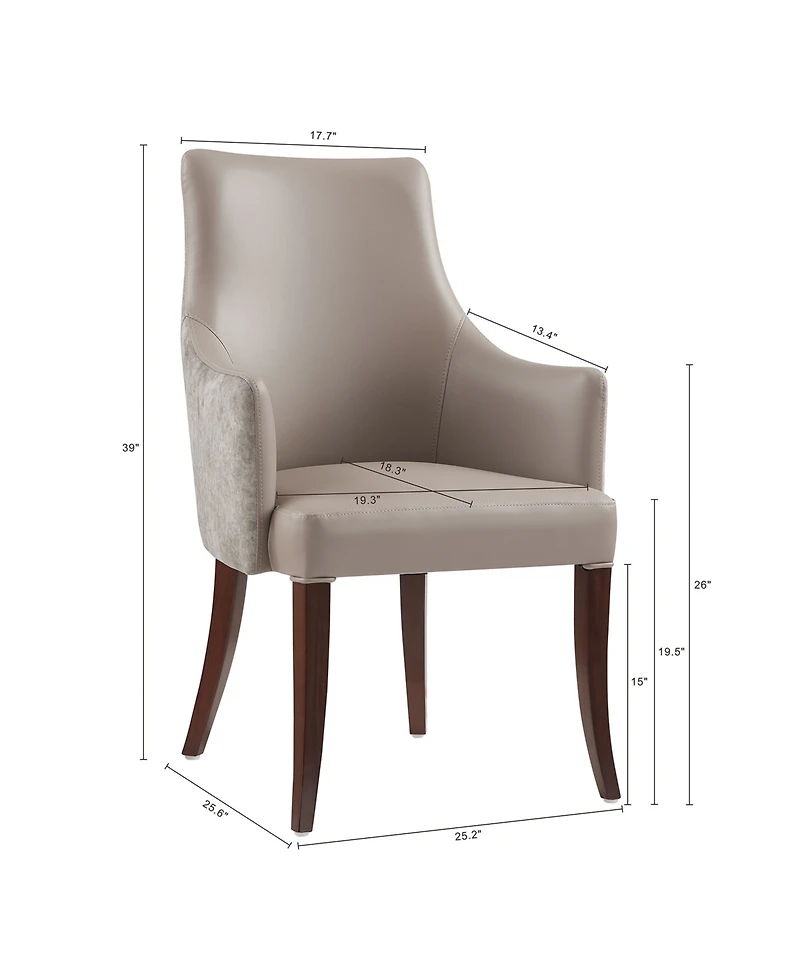 Manhattan Comfort Connie Leatherette Upholstered Dining Armchair