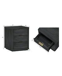 Manhattan Comfort Evelyn 20" 3-Drawer Nightstand