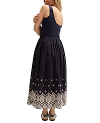 Lily and Lionel London Women's Cora Sleeveless Jersey Bodice Embroidered Midi Dress