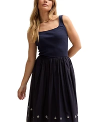 Lily and Lionel London Women's Cora Sleeveless Jersey Bodice Embroidered Midi Dress