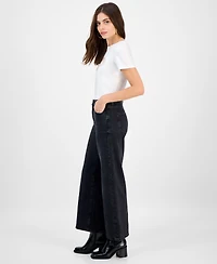 Guess Women's High-Rise Wide-Leg Ankle-Length Jeans