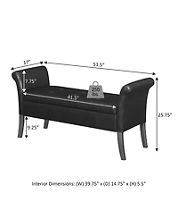 Convenience Concepts 51.5" Soft Fabric Garbo Storage Bench