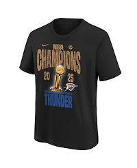 Nike Big Boys and Girls Black Oklahoma City Thunder 2025 Nba Finals Champions Locker Room Confetti T-Shirt