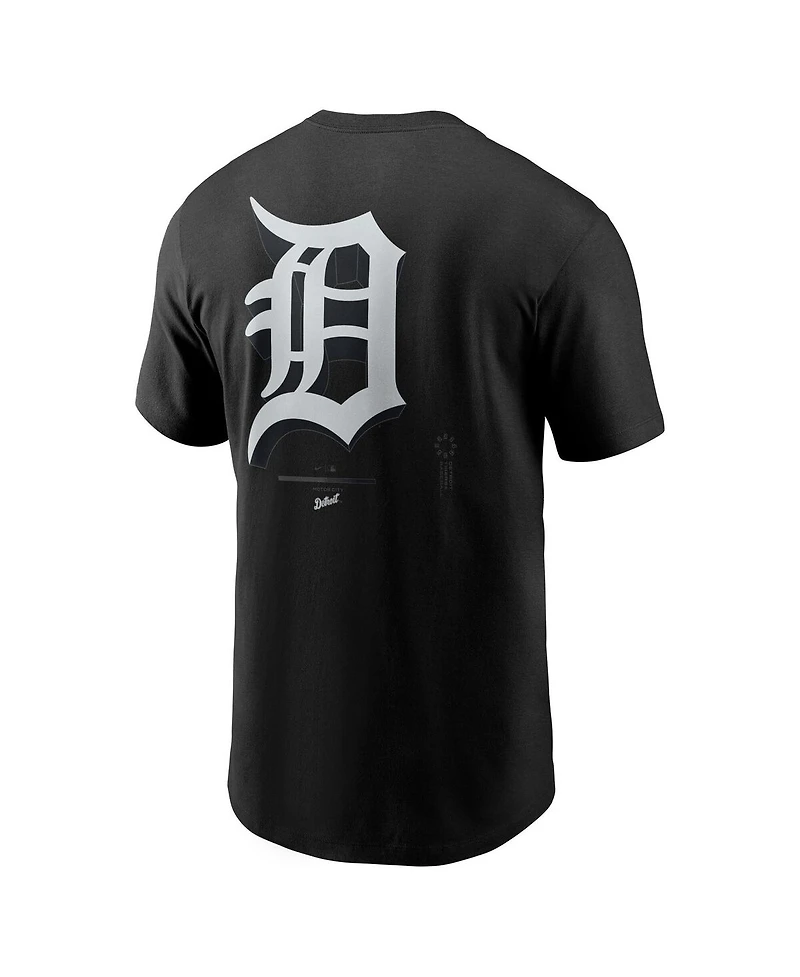Nike Men's Black Detroit Tigers Lights Out Bar Loading T-Shirt