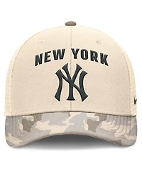 Nike Men's Natural New York Yankees Camo Natural Pack Rise Adjustable Trucker Hat