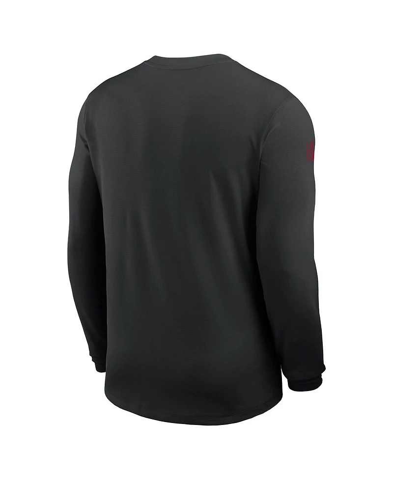 Nike Men's Black San Francisco 49ers Sideline Coach Uv Performance Long Sleeve T-Shirt