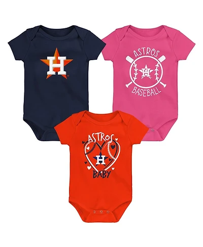 Outerstuff Baby Boys and Girls 3-Piece Houston Astros Slide Home Bodysuit Set