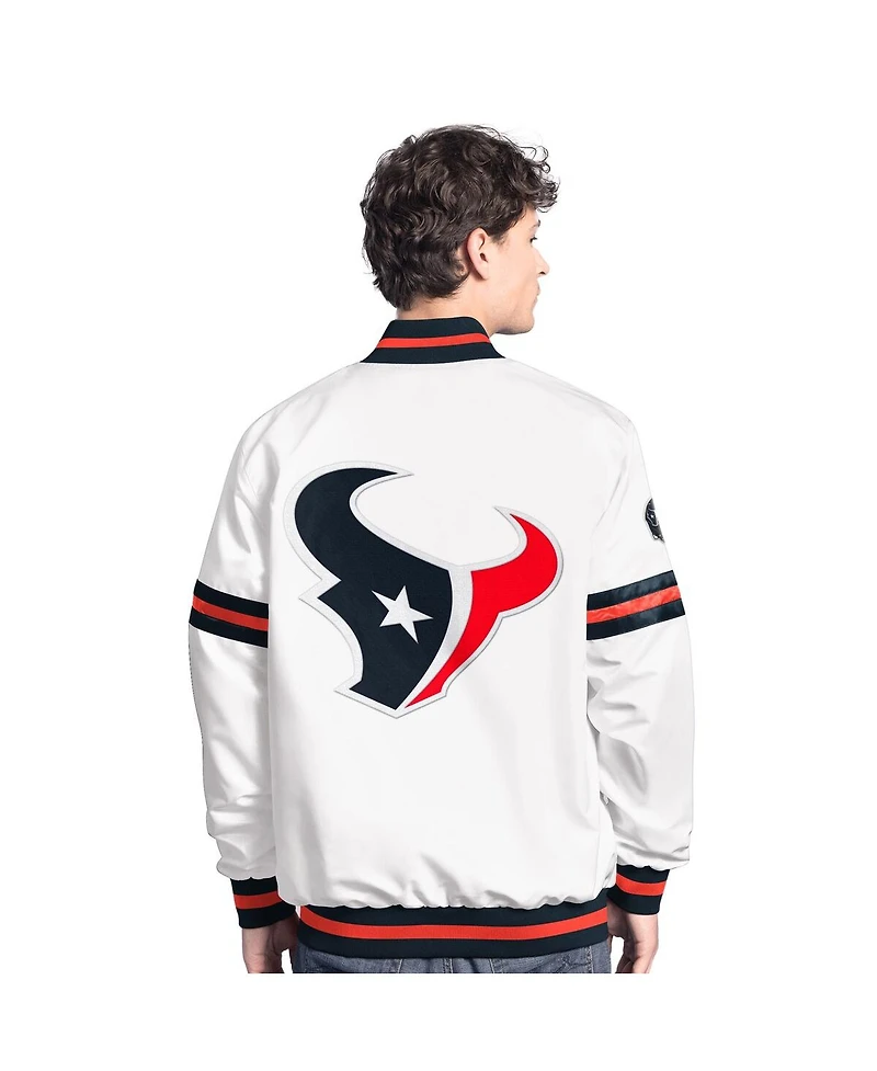 Starter Men's White Houston Texans Scout Full-Snap Varsity Jacket