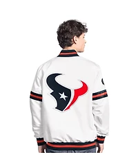 Starter Men's White Houston Texans Scout Full-Snap Varsity Jacket