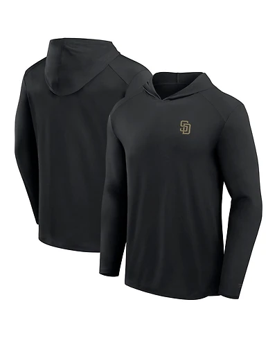 Fanatics Men's Black San Diego Padres Front Office Power Mono Long Sleeve Hoodie T-Shirt