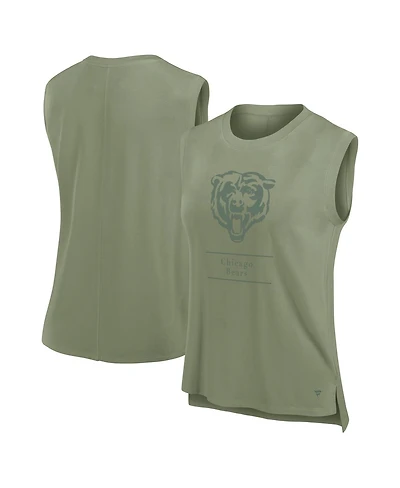 Fanatics Women's Olive Chicago Bears Studio Embrace Tank Top