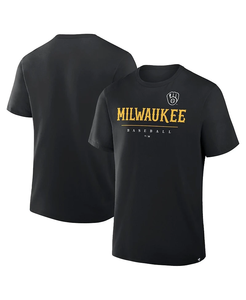 Fanatics Men's Black Milwaukee Brewers Color Pop Legacy Clubhouse T-Shirt