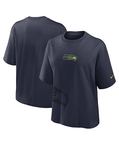 Nike Women's College Navy Seattle Seahawks Boxy T-Shirt