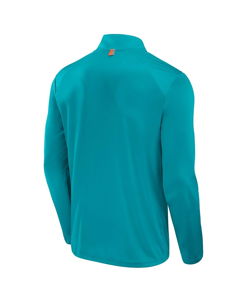 Fanatics Men's Aqua Miami Dolphins Defender Long Sleeve Quarter-Zip Jacket