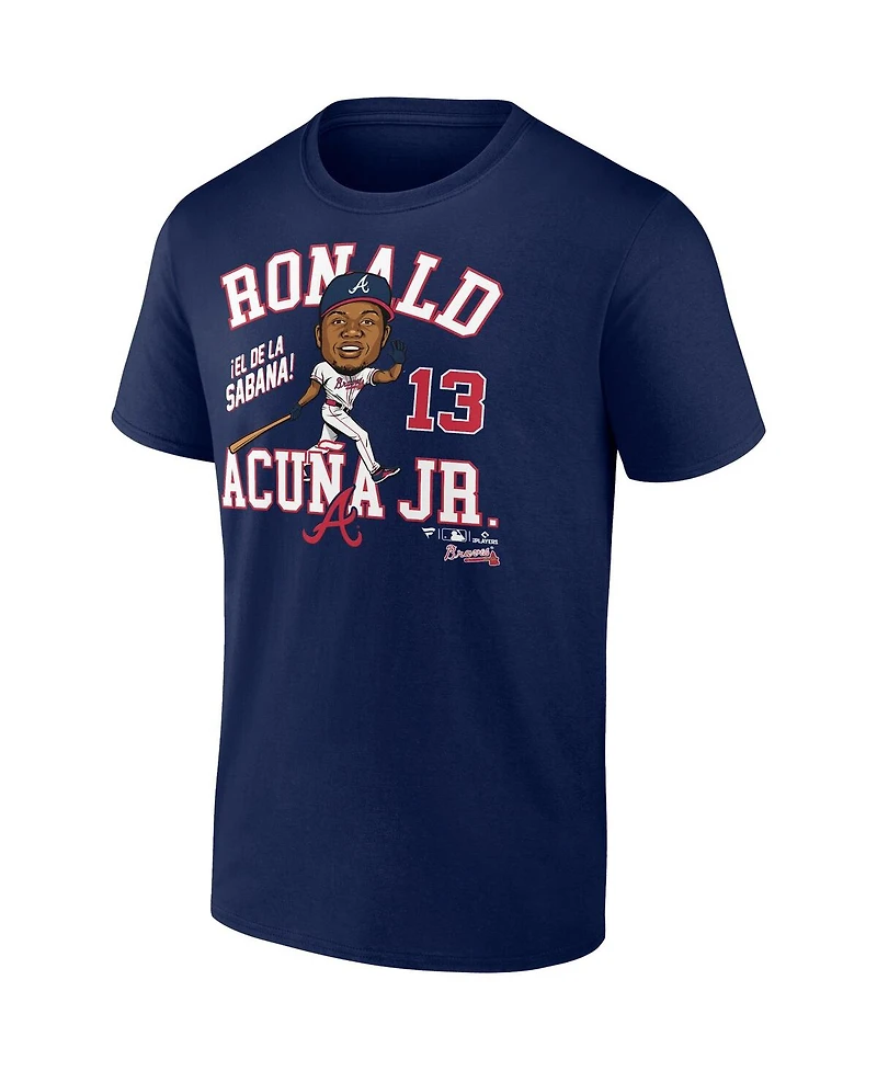 Fanatics Men's Ronald Acuna Jr. Navy Atlanta Braves Hometown Caricature T-Shirt