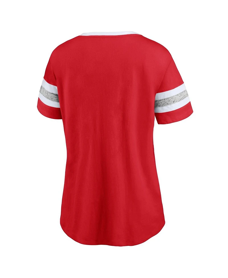 Fanatics Women's Red Wisconsin Badgers Block Party T-Shirt