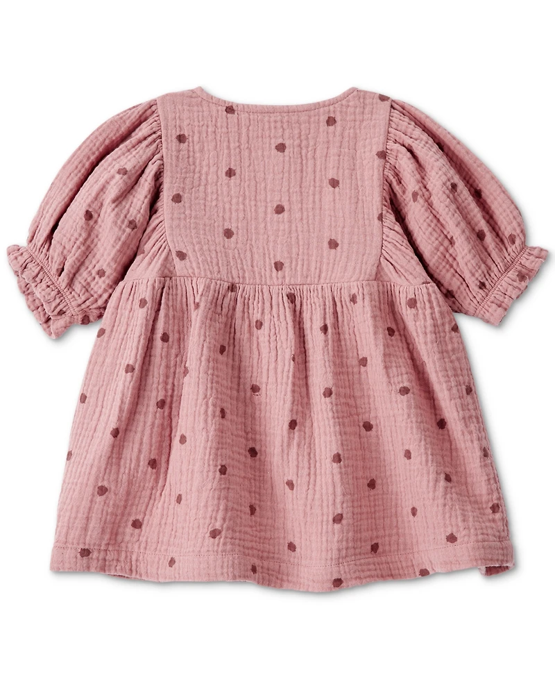 Carter's Baby Girls Acorn-Print Short-Sleeve Dress & Socks, 2 Piece Set