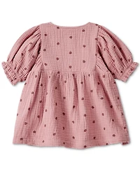 Carter's Baby Girls Acorn-Print Short-Sleeve Dress & Socks, 2 Piece Set