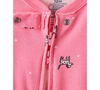 Carter's Baby Girls Dalmatian-Print 100% Cotton Long-Sleeve 2-Way-Zip 1-Piece Footed Pajamas