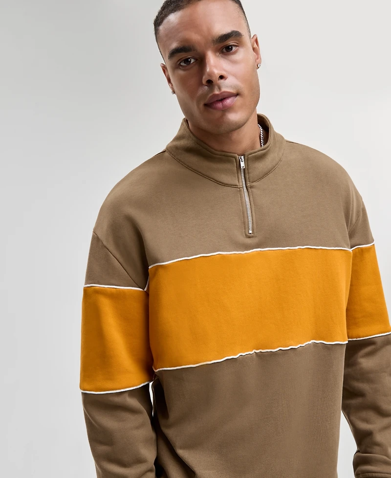 Mode of One Men's Relaxed-Fit Half-Zip Sweatshirt, Macy's Exclusive