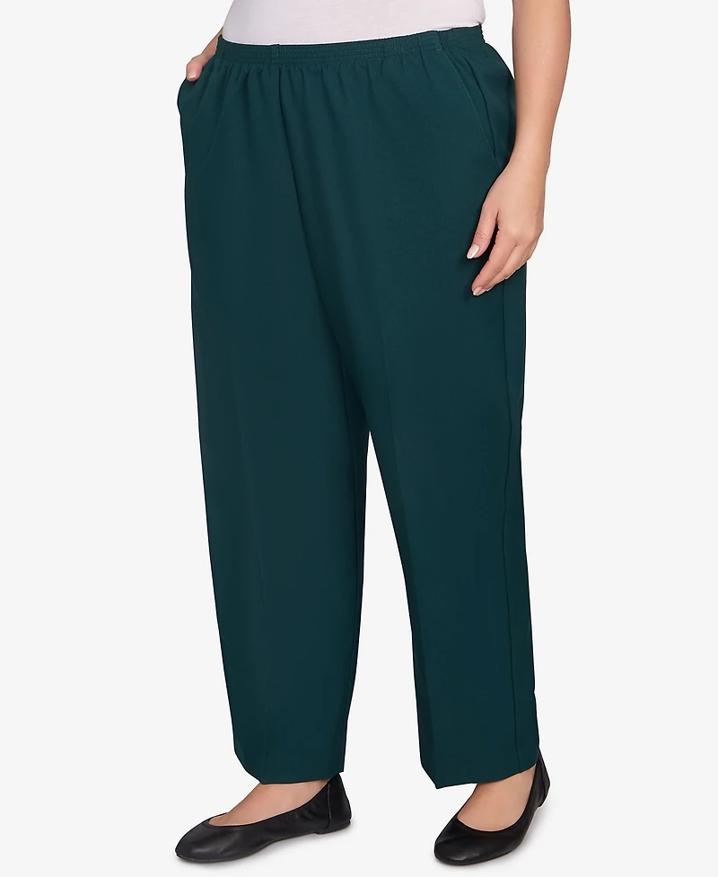 Alfred Dunner Plus Classic Poly Accord Medium Length Pants
