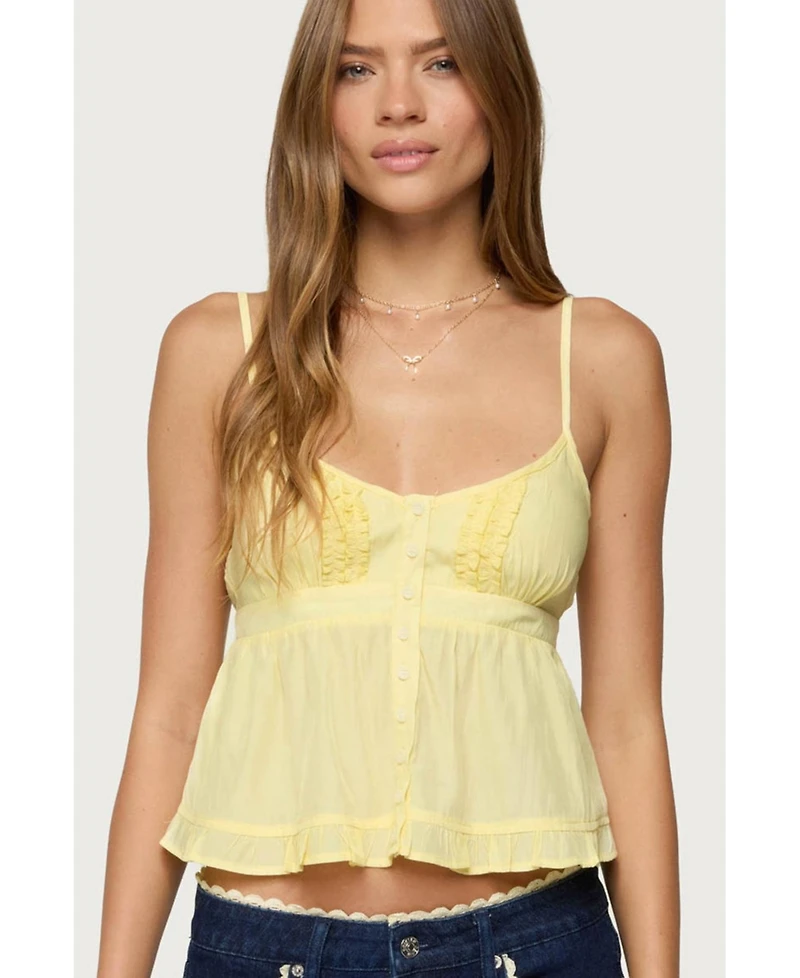 Edikted Women's Halsey Ruffle Tank Top