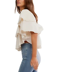 Free People Women's Rose Party Ruffled Cotton Top