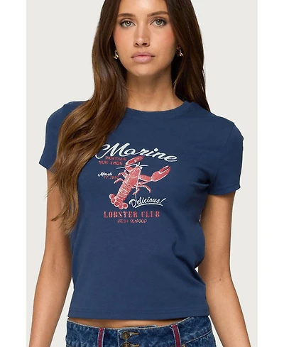 Edikted Women's Lobster Club T Shirt