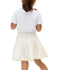 Raffya Kids Little Girls Staranisse Tiered All Over Embroidered Skirt