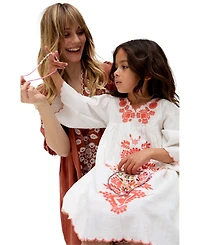 Raffya Kids Arabella V- Neck Embroidered Dress
