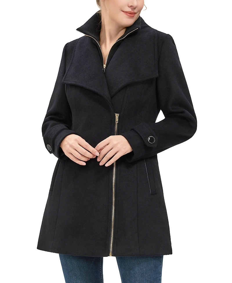 Kimi + Kai Women's Kinsley Wool Blend Zip Front Walking Coat