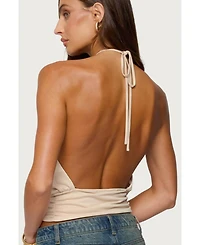 Edikted Women's Khalia Backless Cut Out Halter Top