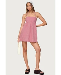Edikted Women's Rina Gingham Halter Mini Dress