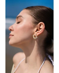 Classicharms Crescent Baguette Cubic Zirconia Stud Earrings