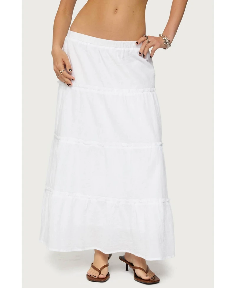 Edikted Women's Charlotte Tiered Maxi Skirt