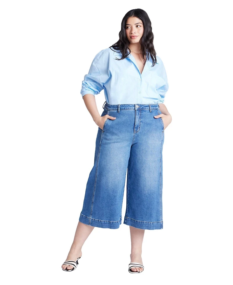 Eloquii Women's Denim Culotte