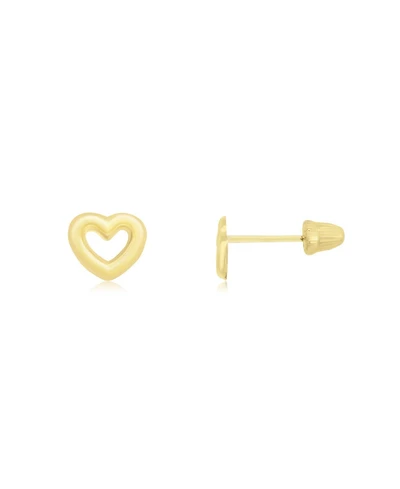 The Lovery Baby Open Heart Screw Back Stud Earrings 14K Gold