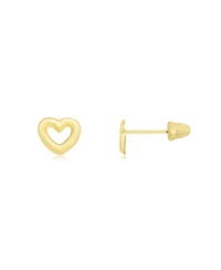 The Lovery Baby Open Heart Screw Back Stud Earrings 14K Gold