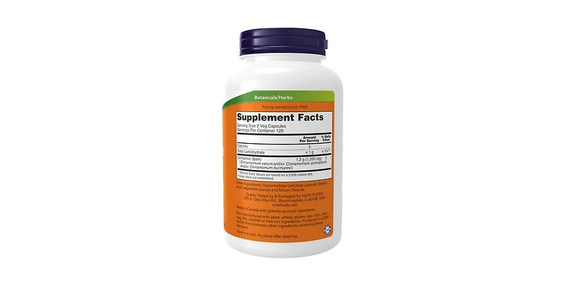 Now Foods Cinnamon Bark ,600 mg ,240 Caps