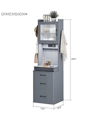 Vlsrka 3-in-1 Vanity Desk with Led Sensor Light, Flip Mirror and Drawers