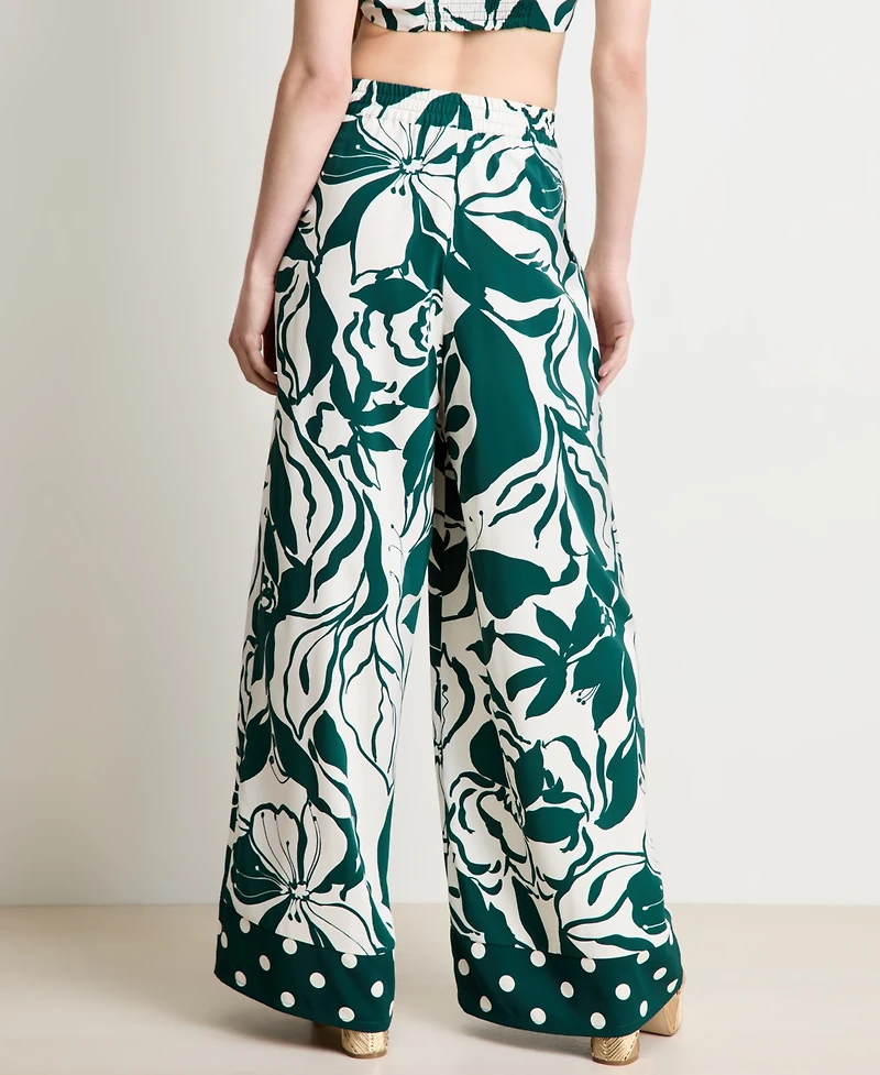 Women's Vine-Print Wide-Leg Pants, Macy's Exclusive - On 34th | Alix Friedberg Capsule Collection