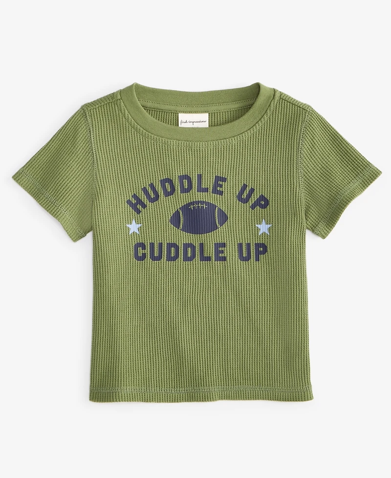 First Impressions Baby Boys Short-Sleeve Huddle Up Graphic Waffle T-Shirt